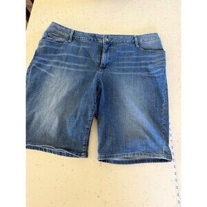 St. John's Bay Women's Blue Denim Bermuda Shorts Plus Size 22W